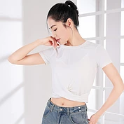 佳燦瑜伽服短袖夏T恤運(yùn)動(dòng)上衣露臍跑步緊身衣網(wǎng)紅健身服氣質(zhì)仙氣