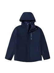 佳燦沖鋒衣男秋冬款戶外防水外套可拆卸棉服內(nèi)膽三合一兩件套