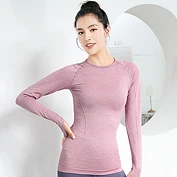 佳燦瑜伽服長(zhǎng)袖女T恤秋冬季休閑衫健身服運(yùn)動(dòng)上衣跑步健身衣緊身