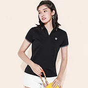佳燦polo衫女夏季新款短袖翻領T恤休閑透氣跑步寬松上衣