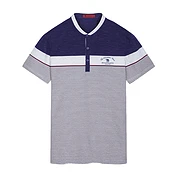 佳燦男裝 夏季新款男青年翻領(lǐng)條紋上衣 時(shí)尚休閑繡標(biāo)POLO衫